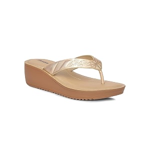 Bata Womens Casual Thong Slipper - Gold