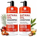 Batana Oil Shampoo and Conditioner Set - Thickening Hair Products for Women and Men - For Strengthening and Volumizing Fine and Thinning Hair - Sulfate Free with Biotin and Keratin for a Fuller Look
