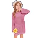 Batermoon Girls Crochet Long Sleeve Swimsuit Cover Up Kids Fashion Hollow Out Swimwear Beach Dress 5-14 Years