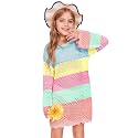 Batermoon Girls Crochet Long Sleeve Swimsuit Cover Up Kids Fashion Hollow Out Swimwear Beach Dress 5-14 Years