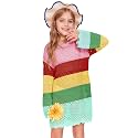 Batermoon Girls Crochet Long Sleeve Swimsuit Cover Up Kids Fashion Hollow Out Swimwear Beach Dress 5-14 Years