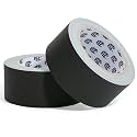 Bates 2 Inch x 23 Yard Gaffing Tape Pack of 2 - Black, Multi-Use Floor &amp; Cord Tape