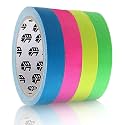 Bates- Colored Gaffers Tape, 4 Pack, Neon Colors, 0.65 Inch x 11 Yards, Gaff Tape, Neon Gaffer, Gaffers Tape Color, Fluorescent Spike Tape, Gaffing Tape