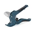 Bates- PVC Pipe Cutter, Cuts up to 1-5/8", Ratchet Pipe Cutter, PEX Cutting Tool for Cutting PEX, PVC, PPR Plastic Hoses and Plumbing Pipes, Teal Blue