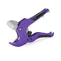 Bates- PVC Pipe Cutter, Cuts up to 1-5/8", Ratchet Pipe Cutter, PEX Cutting Tool for Cutting PEX, PVC, PPR Plastic Hoses and Plumbing Pipes, Purple