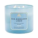 Bath &amp; Body Works 3-Wick Candle, Sun-Drenched Linen, Soy Wax Blend