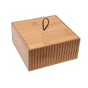 Bath Bliss Oslo Storage Jar | Dimensions: 5.91 x 5.91 x 2.76 | Large Jar | Bamboo | Natural | Easy Clean | Bathroom Accessories