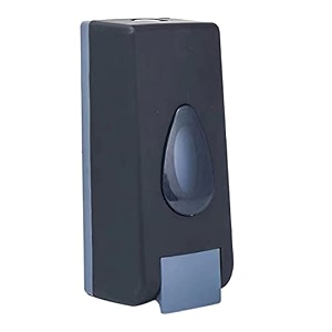 bath guru abs plastic wall mounted push button soap shampoo sanitizer gel dispenser for bathroom kitchen manual push 300 ml black pack of 1