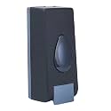 BATH GURU ABS Plastic Wall Mounted Push Button Soap Shampoo Sanitizer Gel Dispenser for Bathroom Kitchen Manual Push 300 Ml Black Pack of 1