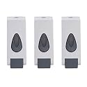 Bath Guru Bathroom Abs Plastic Soap Shampoo Conditioner Lotion Gel Dispenser Wall Mounted 350 Ml (Set of 3, Push White)