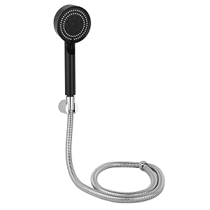 bath guru bgbhs001 abs 9 inch high pressure multi function 5 mode spray handheld shower for bathroom black round with 1 mtr chrome plated shower tube hose pipe