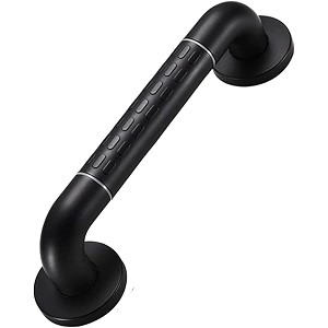 bath guru heavy duty high grade abs grab bar safety rail handle for senior citizen wall mounted grab bar for toilet bathroom bathtub 12 inch black