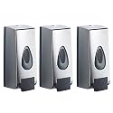 Bath Guru Multi Purpose Chrome Plated Bathroom Wall Mounted Abs Plastic Soap Shampoo Conditioner Lotion Gel Dispenser 350 Ml (Set of 3, Push Chrome)