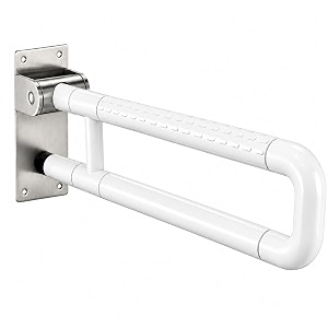 bath guru heavy duty abs grab bar for bathroom  u-shape 24 inch  bathroom handle for senior citizen bathtub or toilet  helps prevent slips and falls in wet areas