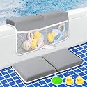 Bath Kneeler and Elbow Rest Pad Set, Quick Dry Baby Bath Kneeling Pad Thick Soft Non-Slip Baby Bathtub Mat for Baby Bathing, Baby Accessories Organizer, Gifts for Parents, Grey