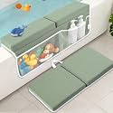 Bath Kneeler and Elbow Rest Pad Set, Green 1.6" Thick