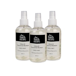 the bath store aloe butter amp coconut butter body mist - refreshing fragrance women and men  long-lasting scent - 200ml pack of 3