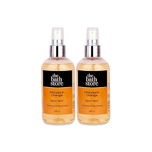 the bath store mandarin orange body mist - refreshing fragrance women and men  long-lasting scent - 200ml pack of 2