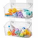 Bath Toy Storage 2 Packs, Large Bath Toy Holder - No Drill, Quick-Dry