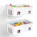 Bath Toy Storage 2 Packs, Large Bath Toy Holder - 3 Compartments, Quick-Dry
