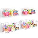 Bath Toy Storage 4 Packs, Large Bath Toy Holder - 3 Compartments, Quick-Dry