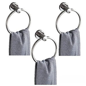 stainless steel 304 grade solid round towel ring  towel holder  napkin hanger for bathroom kitchen washbasin pack of 3