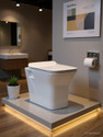 Bathflow Premium Quality Super White Ceramic Commode | Made of Ceramic | Soft Close | Dual Flush Water Saving | EWC | Western Commode (WHITE)