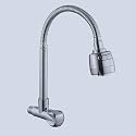 Flexible Neck Dual-Flow Kitchen Sink Tap with 2-Function Shower/Foam Flow, Wall Mount and Chrome Finish (1 Year Warranty) (CP Eco)
