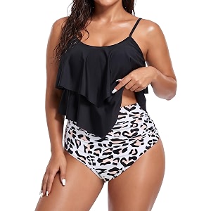 bathing suits for women high waisted swimsuits tummy control two piece tankini ruffled top with swim bottom bathing suits