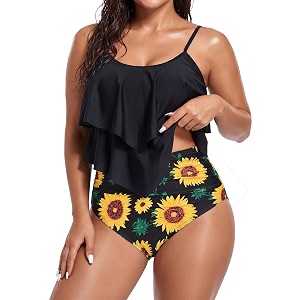 bathing suits for women high waisted swimsuits tummy control two piece tankini ruffled top with swim bottom bathing suits