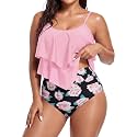 Bathing Suits for Women High Waisted Swimsuits Tummy Control Two Piece Tankini Ruffled Top with Swim Bottom Bathing Suits