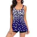 Bathing Suits for Women High Waisted Swimsuits Tummy Control Two Piece Tankini Ruffled Top with Swim Bottom Bathing Suits