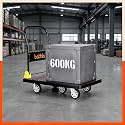 Bathla 600 Kg Capacity PVC Foldable Platform Trolley for Heavy Weight/Material Handling Goods Trolley with 360* Rotating TPR Wheels for Home, Office, Warehouse &amp; Industries - (5 Wheels/Black)