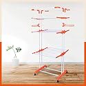 Bathla Mobidry Giga 4 Level Alloy Steel Modular Cloth Drying Stand (Orange, Extra-Large)
