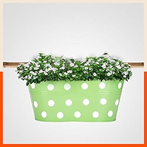 bathla patio ara hanging metal pot holdersplanters for balconygarden corrosion resistant with detachable double hooks  grass standard php-op-311514gs
