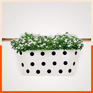 bathla patio ara hanging metal pot holdersplanters for balconygarden corrosion resistant with detachable double hooks  white standard php-op-311514we