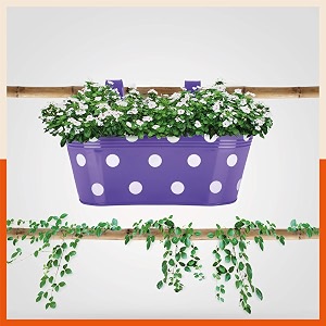 bathla patio ara hanging metal pot holdersplanters for homebalconygarden  corrosion resistant with detachable double hooks  purple