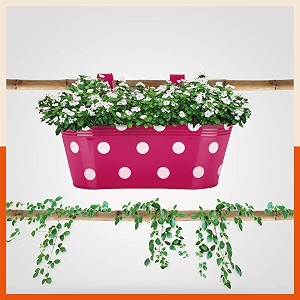 bathla patio ara hanging metal pot holdersplanters for homebalconygarden  corrosion resistant with detachable double hooks  pink