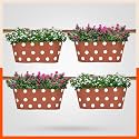 Bathla Patio ARA Hanging Metal Pot Holders/Planters for Home/Balcony/Garden |Corrosion Resistant with Detachable Double Hooks | Terra - Set of 4