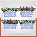 Bathla Patio ARA Hanging Metal Pot Holders/Planters for Balcony/Garden |Corrosion Resistant with Detachable Double Hooks | Lavender - Set of 4, Standard (PHP-OP-311514LR-S4)