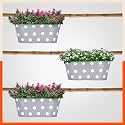 Bathla Patio ARA Hanging Metal Pot Holders/Planters for Home/Balcony/Garden |Corrosion Resistant with Detachable Double Hooks | Ash - Set of 3