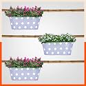 Bathla Patio ARA Hanging Metal Pot Holders/Planters for Balcony/Garden |Corrosion Resistant with Detachable Double Hooks | Baby Blue - Set of 3, Standard (PHP-OP-311514BB-S3)