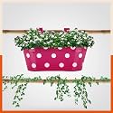 Bathla Patio ARA Hanging Metal Pot Holders/Planters for Home/Balcony/Garden | Corrosion Resistant with Detachable Double Hooks | Pink