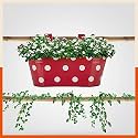 Bathla Patio Ara Hanging Metal Pot Holders/Planters for Home/Balcony/Garden | Corrosion Resistant with Detachable Double Hooks | Red, 1 Piece
