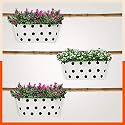 Bathla Patio ARA Hanging Metal Pot Holders/Planters for Home/Balcony/Garden |Corrosion Resistant with Detachable Double Hooks | White -Set of 3