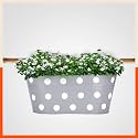 Bathla Patio ARA Hanging Metal Pot Holders/Planters for Balcony/Garden |Corrosion Resistant with Detachable Double Hooks | Ash, Standard (PHP-OP-311514AH)