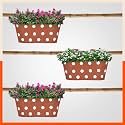 Bathla Patio ARA Hanging Metal Pot Holders/Planters for Home/Balcony/Garden |Corrosion Resistant with Detachable Double Hooks | Terra - Set of 3