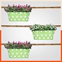 Bathla Patio ARA Hanging Metal Pot Holders/Planters for Balcony/Garden |Corrosion Resistant with Detachable Double Hooks | Grass - Set of 3, Standard (PHP-OP-311514GS-S3)