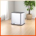 Bathla Stainless Steel Dustbin With Lid &amp; Detachable Bin - 5+5L Pedal Bin | Trash Can | Garbage Dustbin For Home, Kitchen