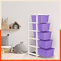 Bathla STOMO 4 XL Drawers Multi-purpose Modular Storage for Home, Kitchen &amp; Office | Easy to Move with Trolley Wheels | Chest of Drawers | Lemon (Plastic)